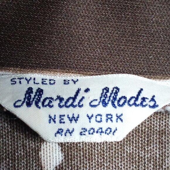 Vintage Mardi Modes Abstract Strokes Polyester Shirt Top Union Made - Picture 3 of 6